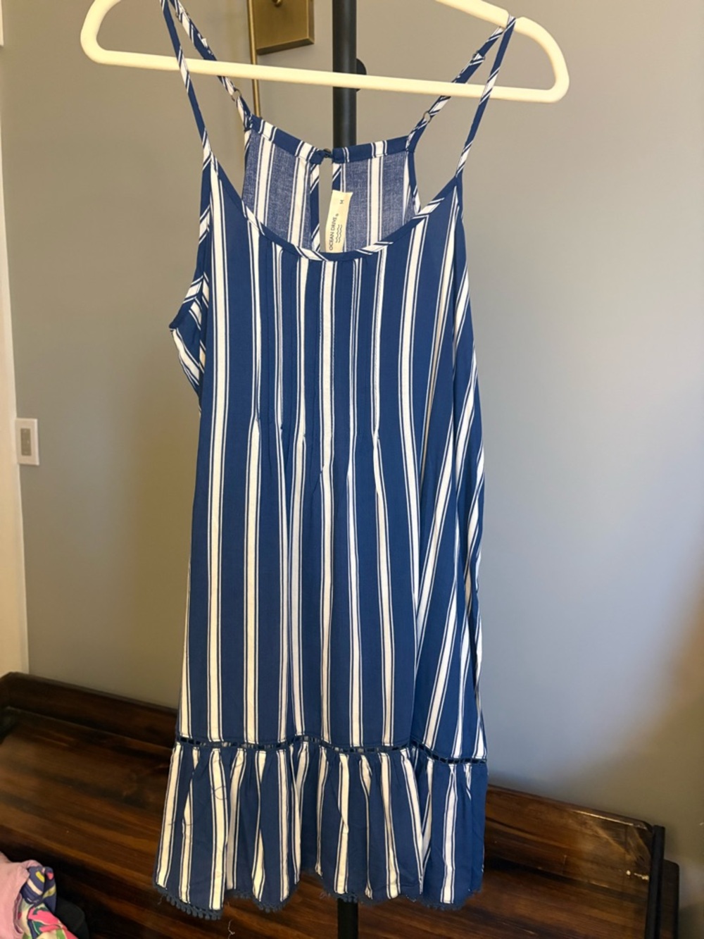 Ocean Drive Blue and White Vertical Stripe Dress